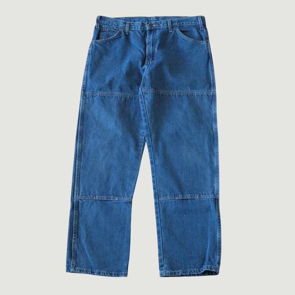 Wrangler Double Knee Work Pants‎ Mens Blue Denim Utility Rugged 36x32 15293SNB